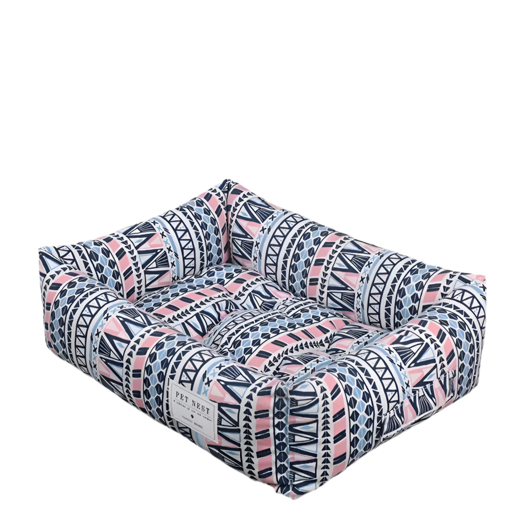 Cama para perros de lino y algodón, MAXIMILIANO, acolchada y con base antideslizante