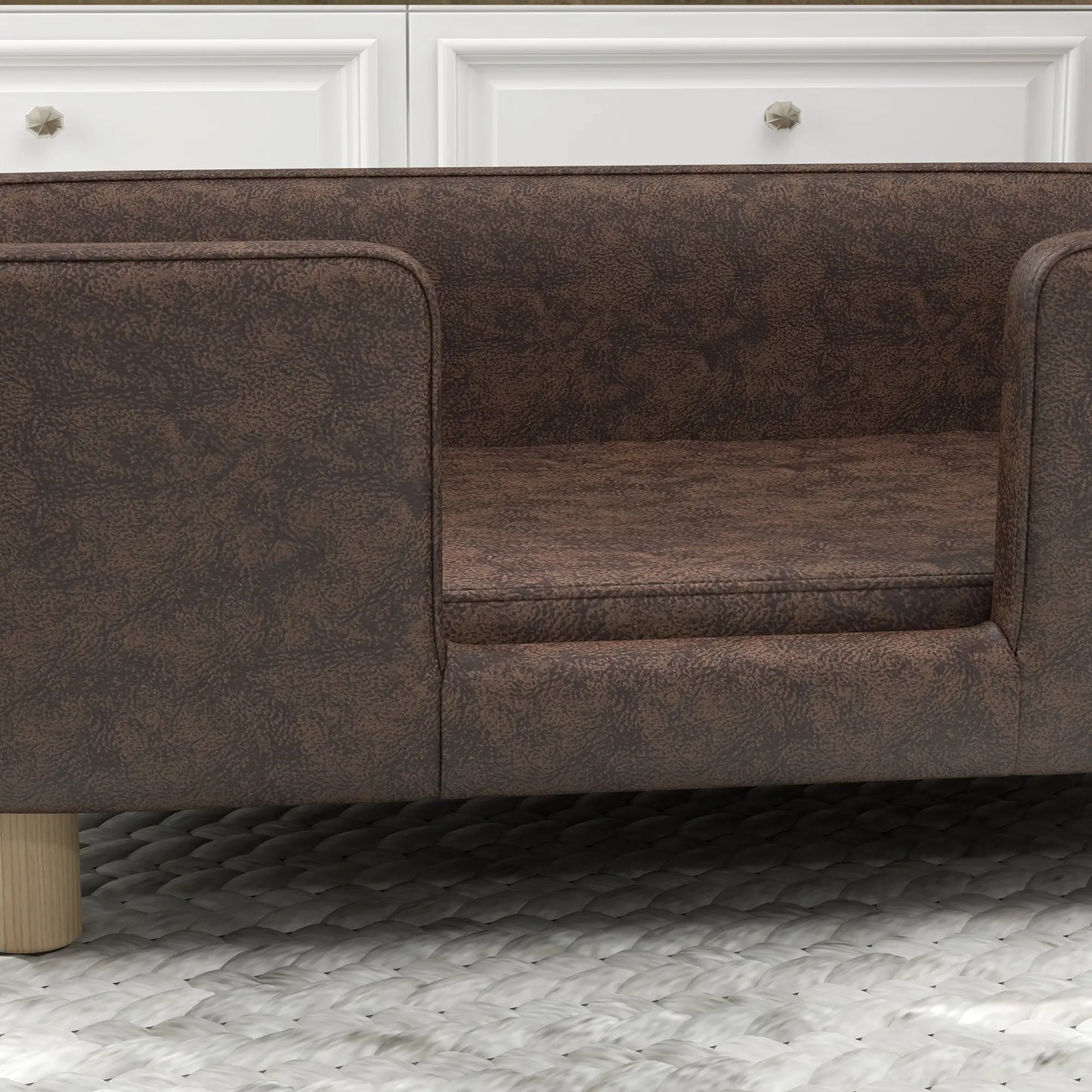 Sofá para perros pequeños y medianos, BRUNO, con asiento acolchado 74x48,5x31 cm Marrón - Camadog