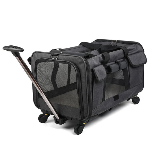 Transportín trolley extra largo para perros, CLAUDIO, impermeable y con asa extensible 39x60x43cm