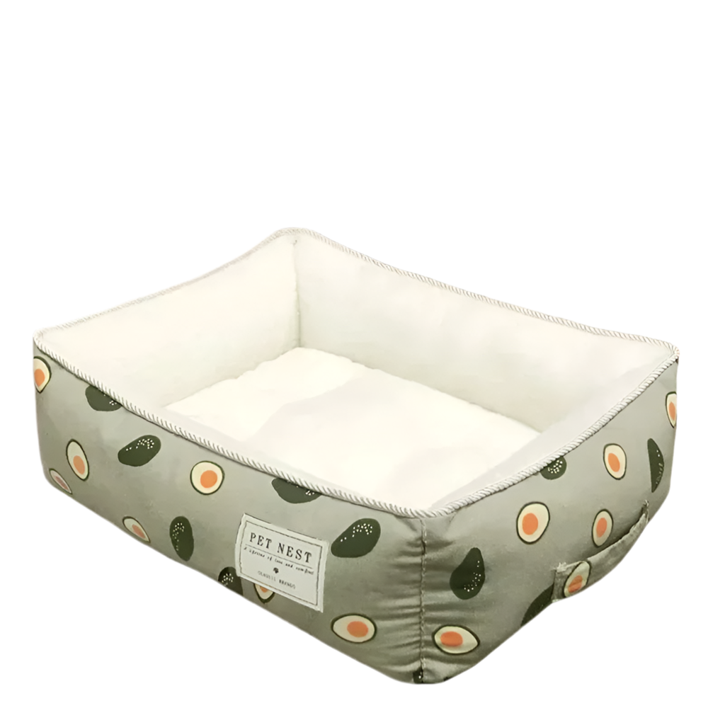Cama para perros de lino y algodón, MAXIMILIANO, acolchada y con base antideslizante