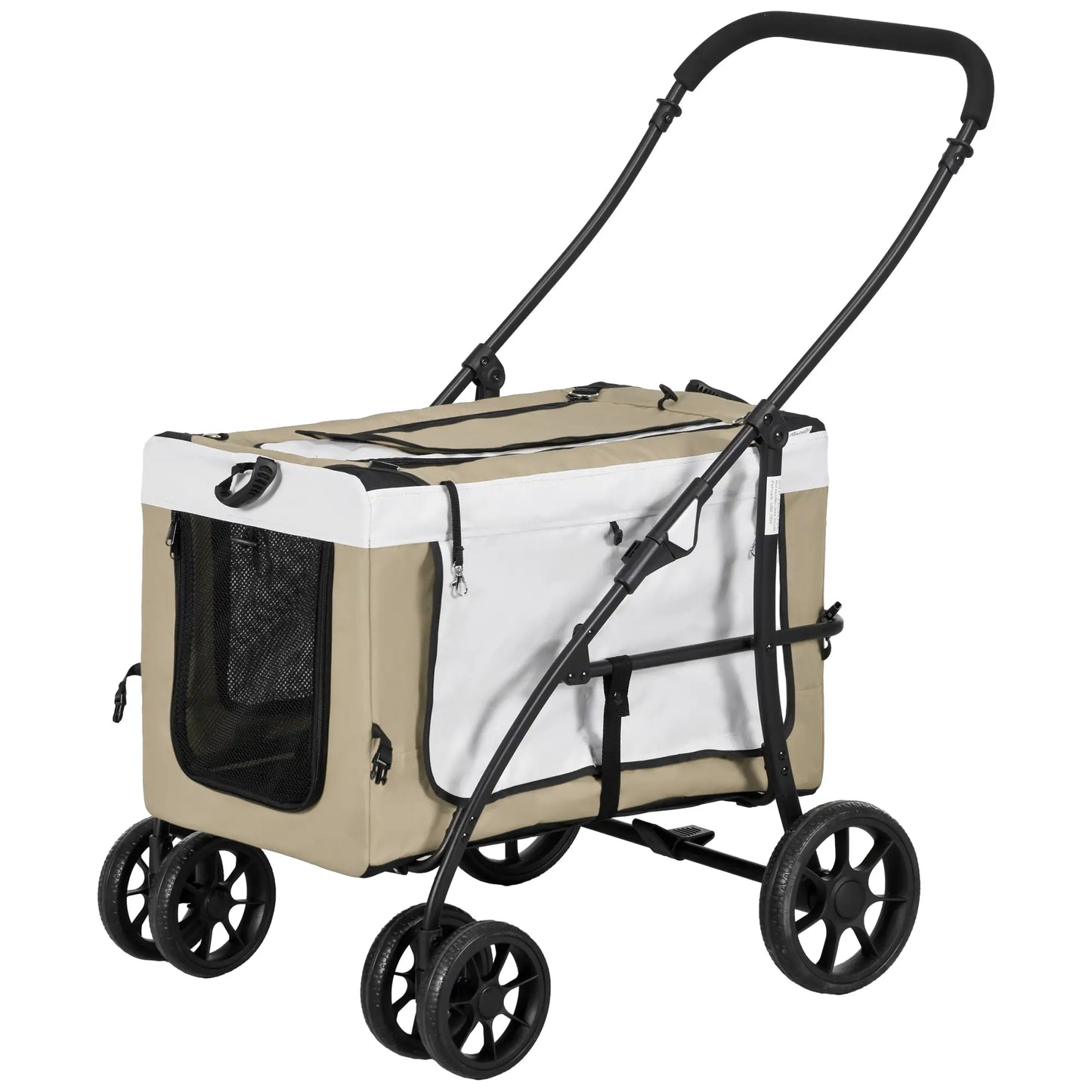 Carrito para perros plegable con vagón desmontable ,JUMBO, 4 puertas con cremallera, 2 correas de seguridad y cojín - Camadog