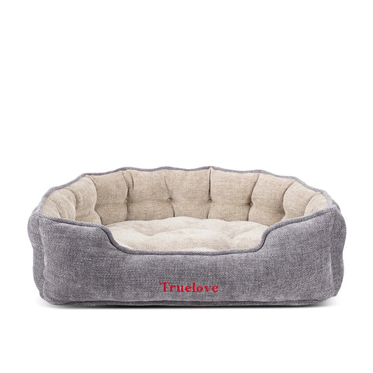 Cama para perros acolchada, LOVE, super suave confeccionada con tela Chenille