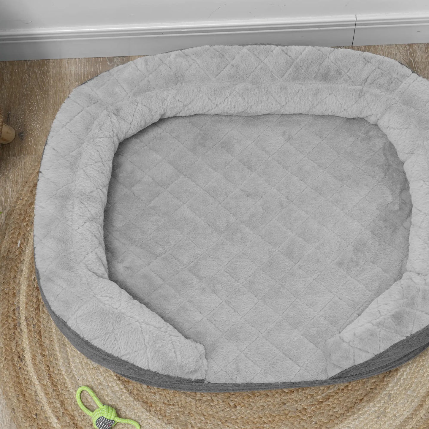 Sofá para perros TEO, con parte superior desenfundable y patas de madera carga 25kg 90x78x25 cm Gris - Camadog