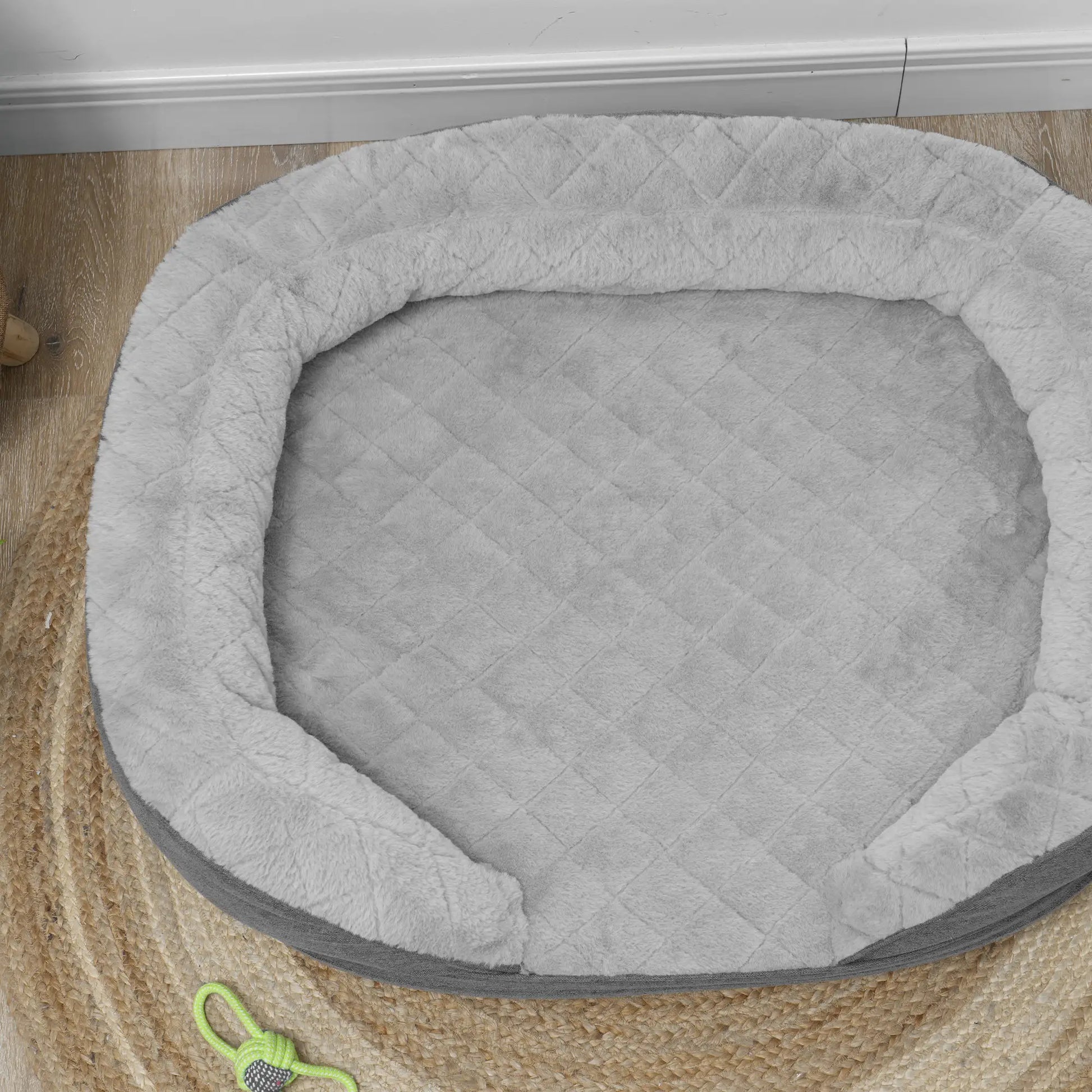 Sofá para perros TEO, con parte superior desenfundable y patas de madera carga 25kg 90x78x25 cm Gris - Camadog