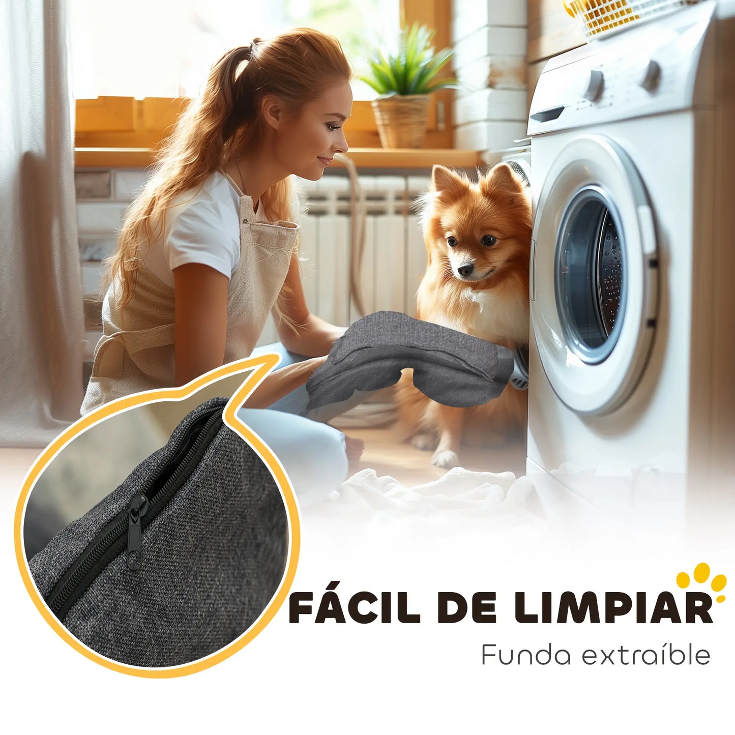 Cama para perros, BOBI, con dos almohadas, colchón antideslizante y funda extraíble y lavable - Camadog
