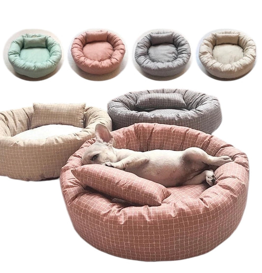 Cama para perros, ADRAR, redonda y con cojín - Camadog