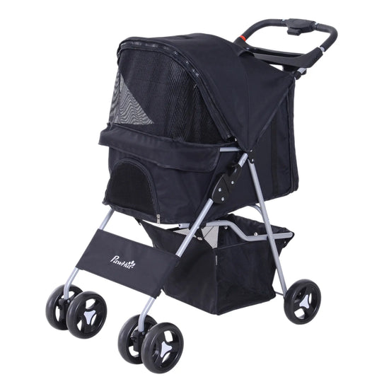 Carrito para perros con toldo ajustable, HELSINKI, cesta de almacenaje, ruedas con freno y tela Oxford - Camadog