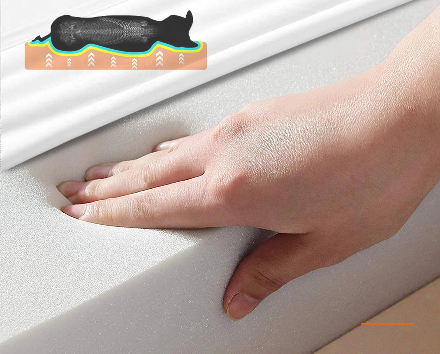 Cama antiestrés ortopédica  ergonómica , CHIP, viscoelástica, desenfundable e impermeable
