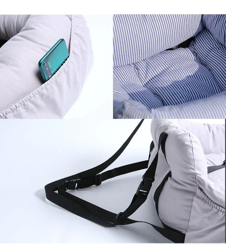 Asiento de coche y cama para perros, CARLTON, 2 en 1 , acolchado y ergonómico