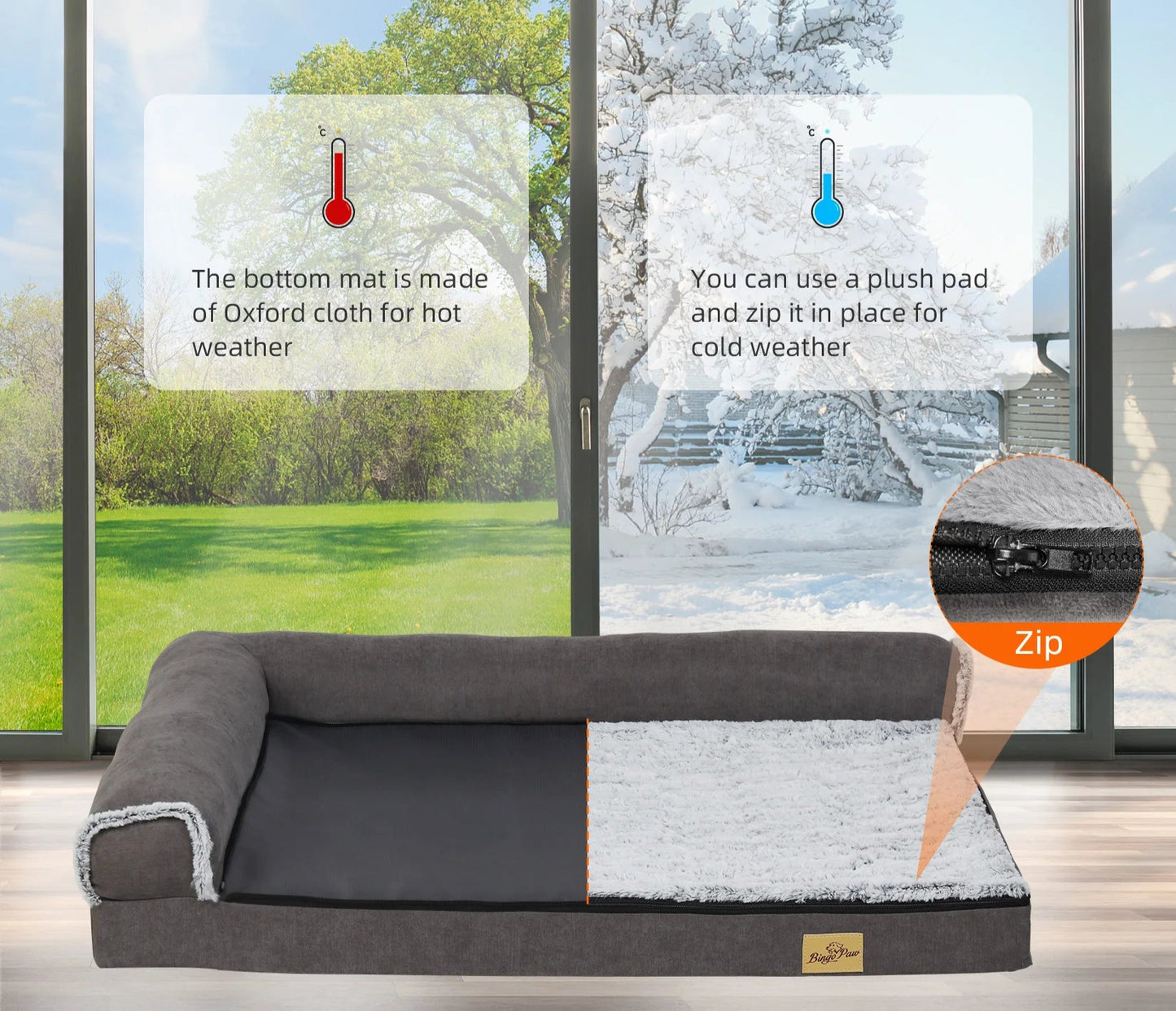 Cama antiestrés ortopédica  ergonómica , CHIP, viscoelástica, desenfundable e impermeable