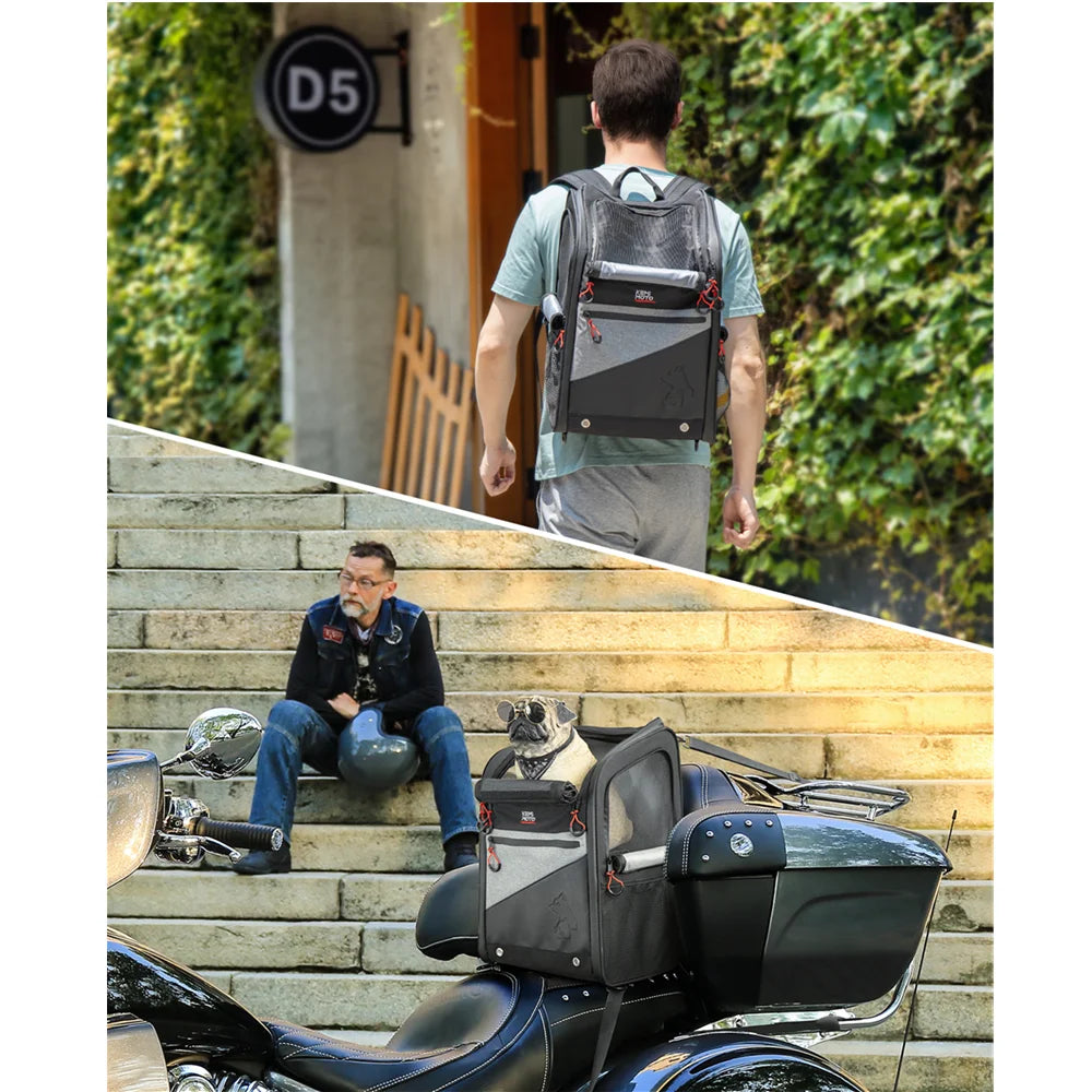 Transportín de perros para motos, NINJA, plegable y con capacidad para 44L - Camadog