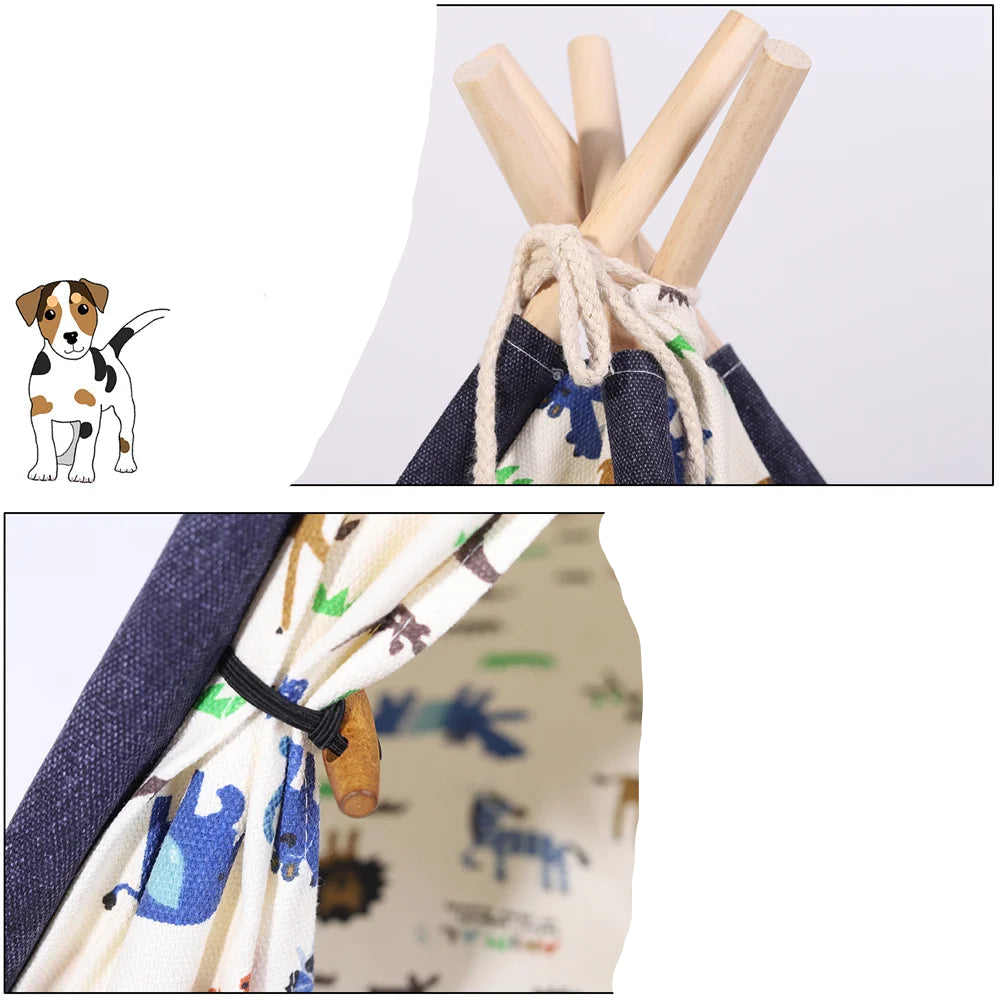 Tienda tipi para perros, MACHUPICHU, con pizarra para escribir el nombre