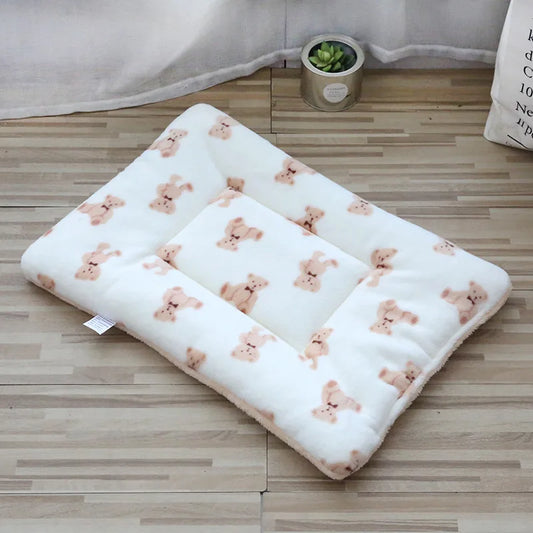 Cama para perros reversible, CASTAÑOS, con pelo super suave y acolchado