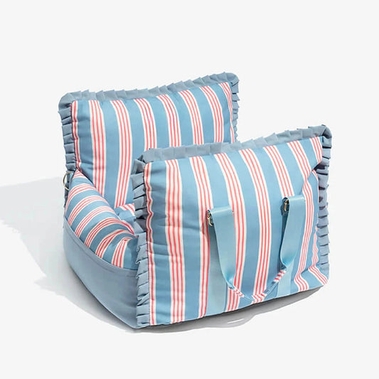 Asiento de coche para perros de lujo , CLAUDIA, acolchado y con sistema de seguridad