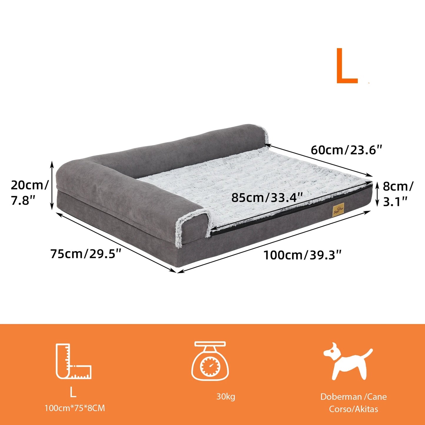 Cama antiestrés ortopédica  ergonómica , CHIP, viscoelástica, desenfundable e impermeable
