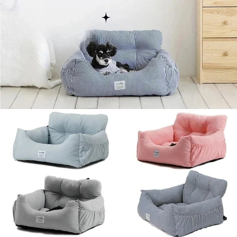 Asiento de coche y cama para perros, CARLTON, 2 en 1 , acolchado y ergonómico