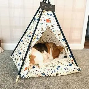 Tienda tipi para perros, MACHUPICHU, con pizarra para escribir el nombre