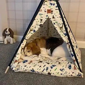 Tienda tipi para perros, MACHUPICHU, con pizarra para escribir el nombre