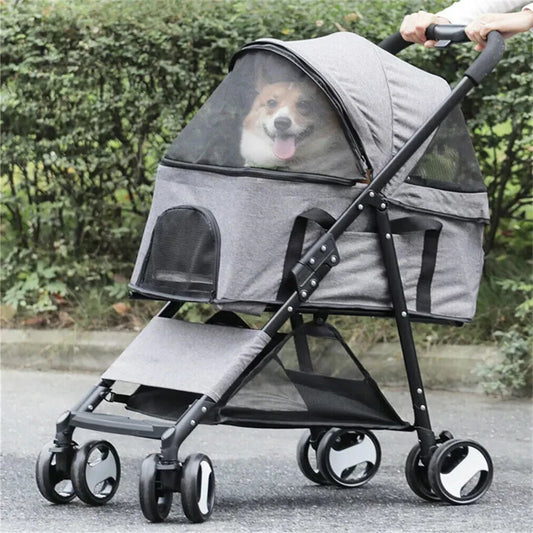 Carrito para perros plegable, PATRAS, con cubierta para la lluvia