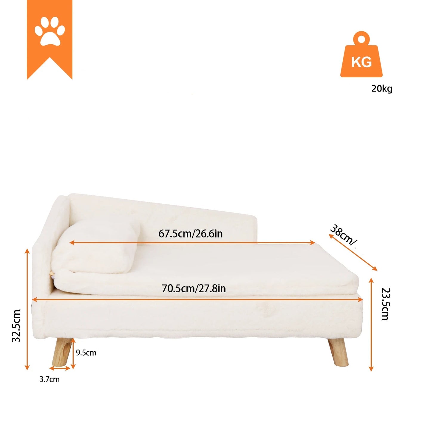 Sofá para perros, LANZAROTE, extra suave, impermeable y desenfundable