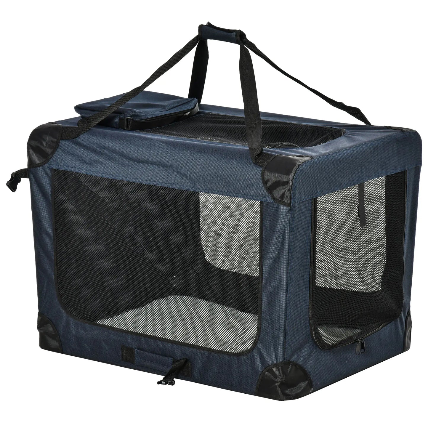 Transportín para perros portátil con cojín PIPER, transpirable , con cojín,3 puertas y ventana de malla con dos bolsillos - Camadog