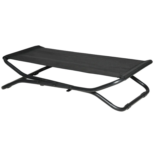 Cama elevada para perros plegable, VOLCÁN, para perros pequeños y medianos con tela de malla transpirable marco de acero para interior y exterior 92x56,5x19,5 cm Negro - Camadog
