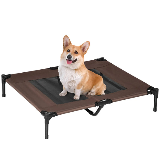 Cama para perro elevada LONDON, en tela y malla transpirable 92x76x18 cm - Camadog