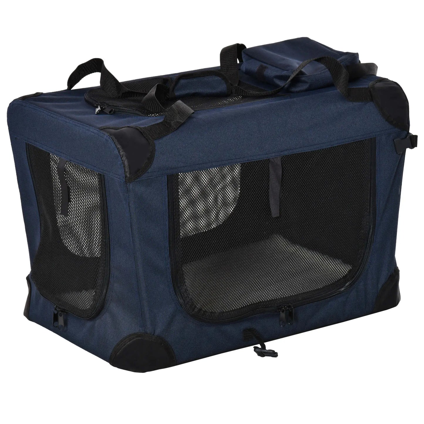 Transportín para perros portátil con cojín PIPER, transpirable , con cojín,3 puertas y ventana de malla con dos bolsillos - Camadog