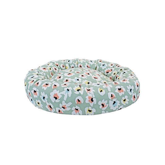 Cama redonda ,MALLORCA, 47x47x13 cm con diseño floral - Camadog
