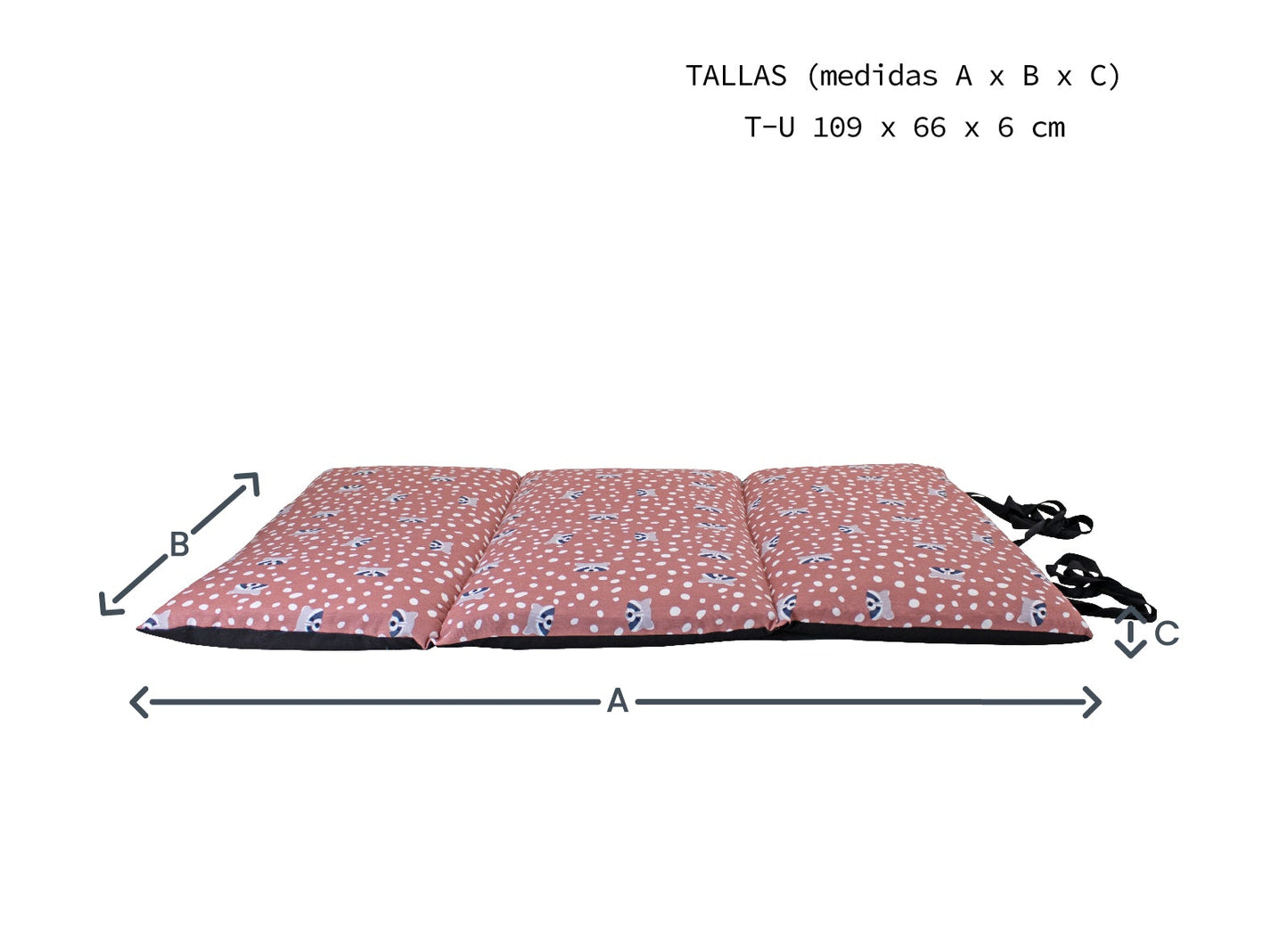 Colchón multiposición, MAPACHE BAHIA,109x66x6cm estampado