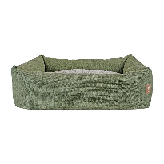 Cama para perros, ATECA OLIVA, desenfundable, reversible y con cojín extraible