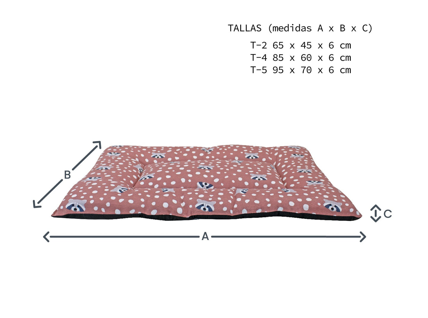 Cochón para perros ,MAPACHE BASIC, con diseño estampado