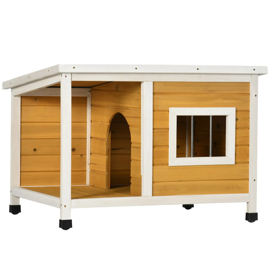 Caseta para perros de madera SOLMAR, con techo asfáltico 85,5x62x60 cm - Camadog