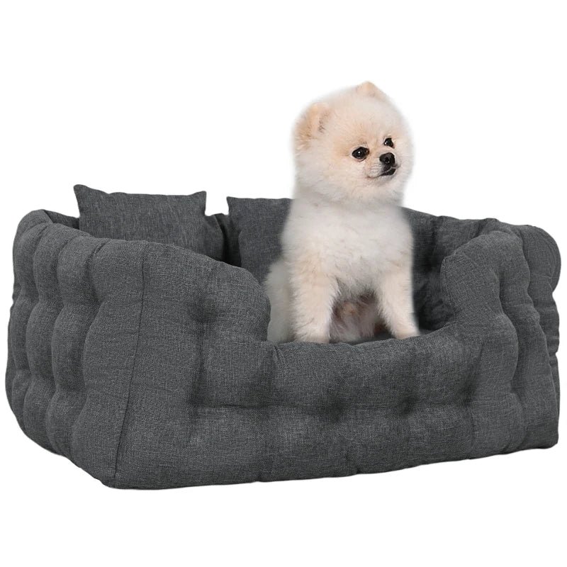 Cama para perros, BOBI, con dos almohadas, colchón antideslizante y funda extraíble y lavable - Camadog