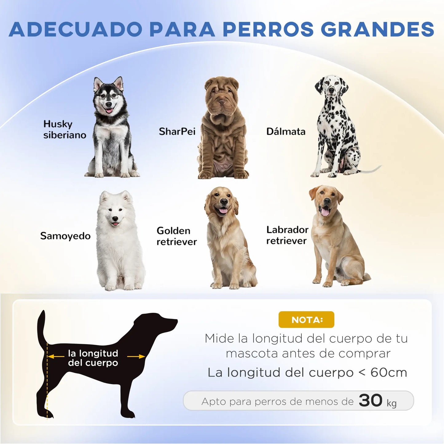 Sofá para perros grandes ,RÍO, con cojín lavable y patas de madera - Camadog