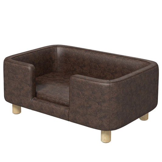Sofá para perros pequeños y medianos, BRUNO, con asiento acolchado 74x48,5x31 cm Marrón - Camadog
