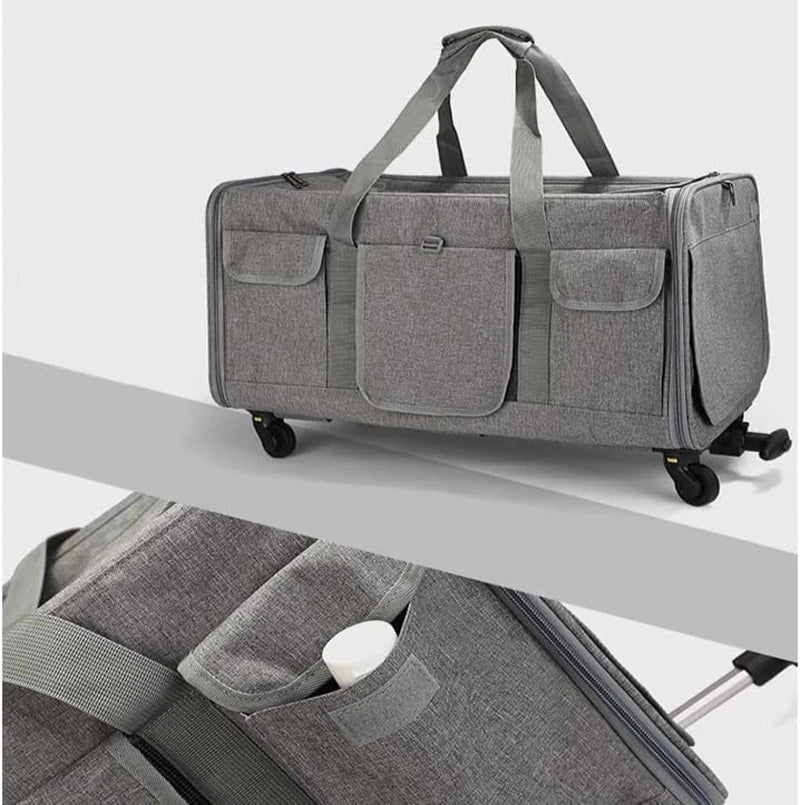 Transportín trolley extra largo para perros, CLAUDIO, impermeable y con asa extensible 39x60x43cm