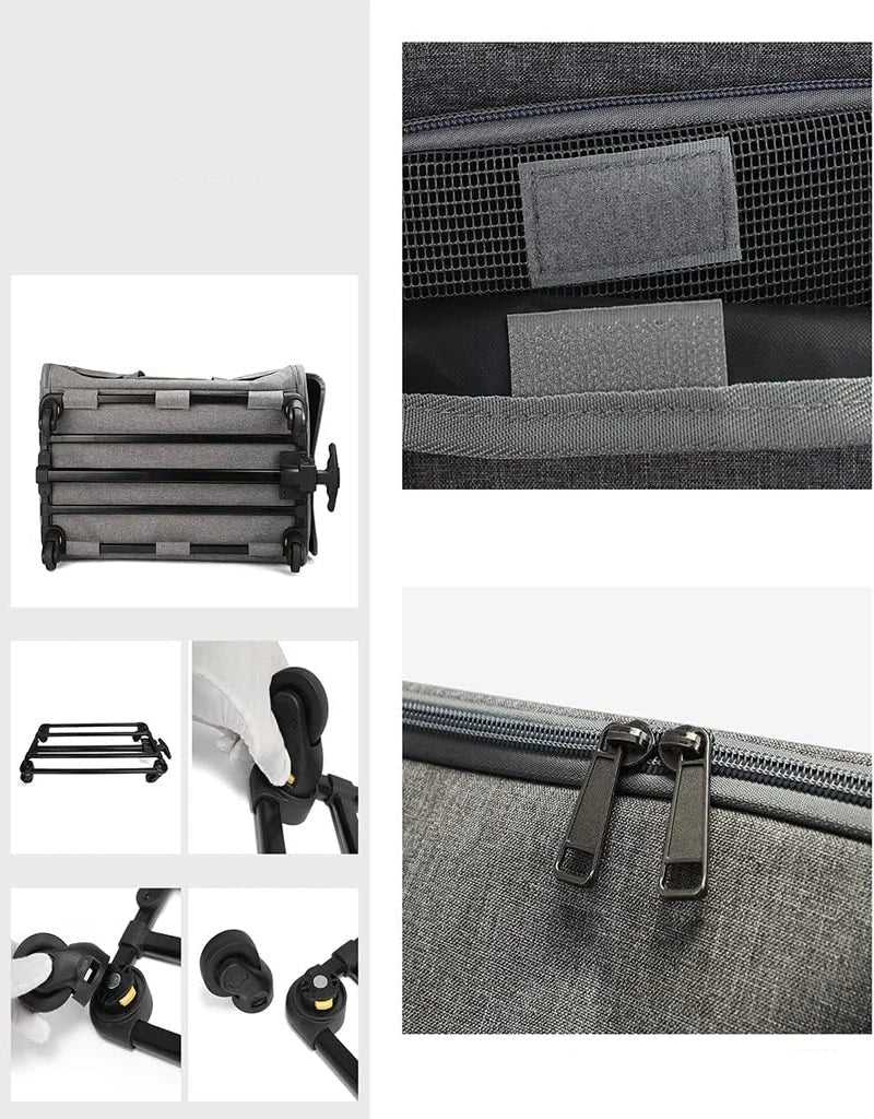 Transportín trolley extra largo para perros, CLAUDIO, impermeable y con asa extensible 39x60x43cm