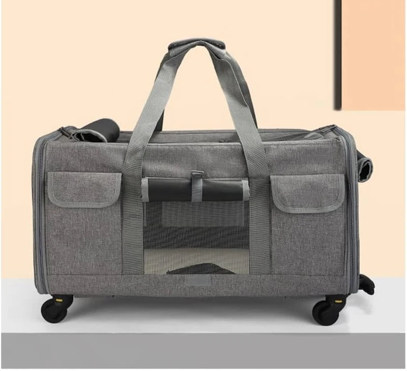 Transportín trolley extra largo para perros, CLAUDIO, impermeable y con asa extensible 39x60x43cm