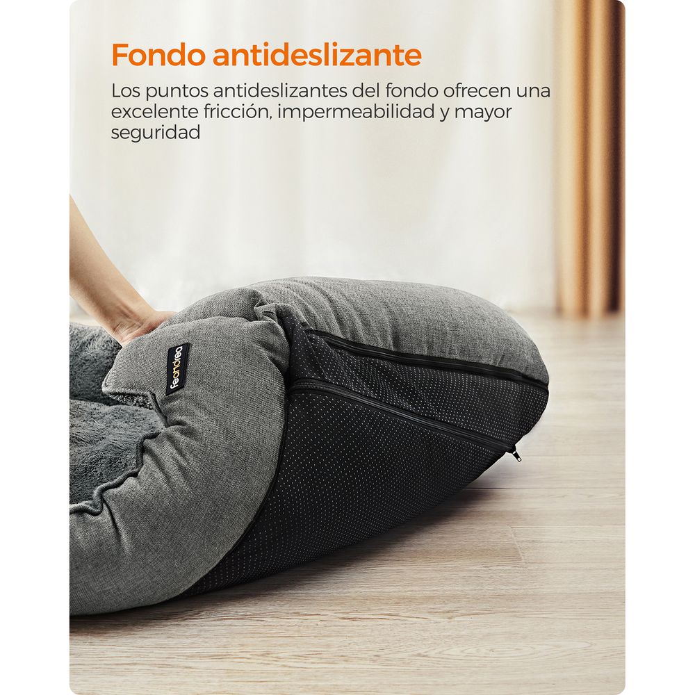 Cama para perros ,TAIBO, antideslizante y desenfundable 90 x 75 x 25 cm - Camadog