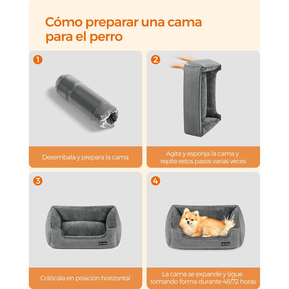 Cama para perros ,TAIBO, antideslizante y desenfundable 90 x 75 x 25 cm - Camadog