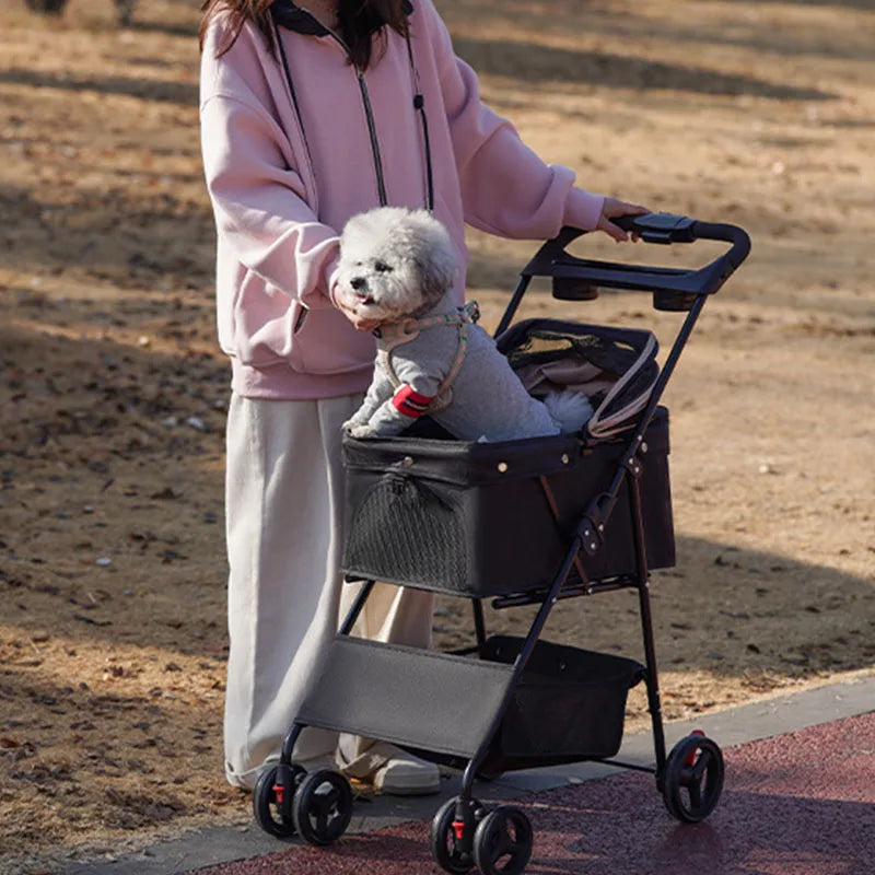 Carrito para perros plegable, NAXOS,  material de alta calidad, malla transpirable y tela OXfORD