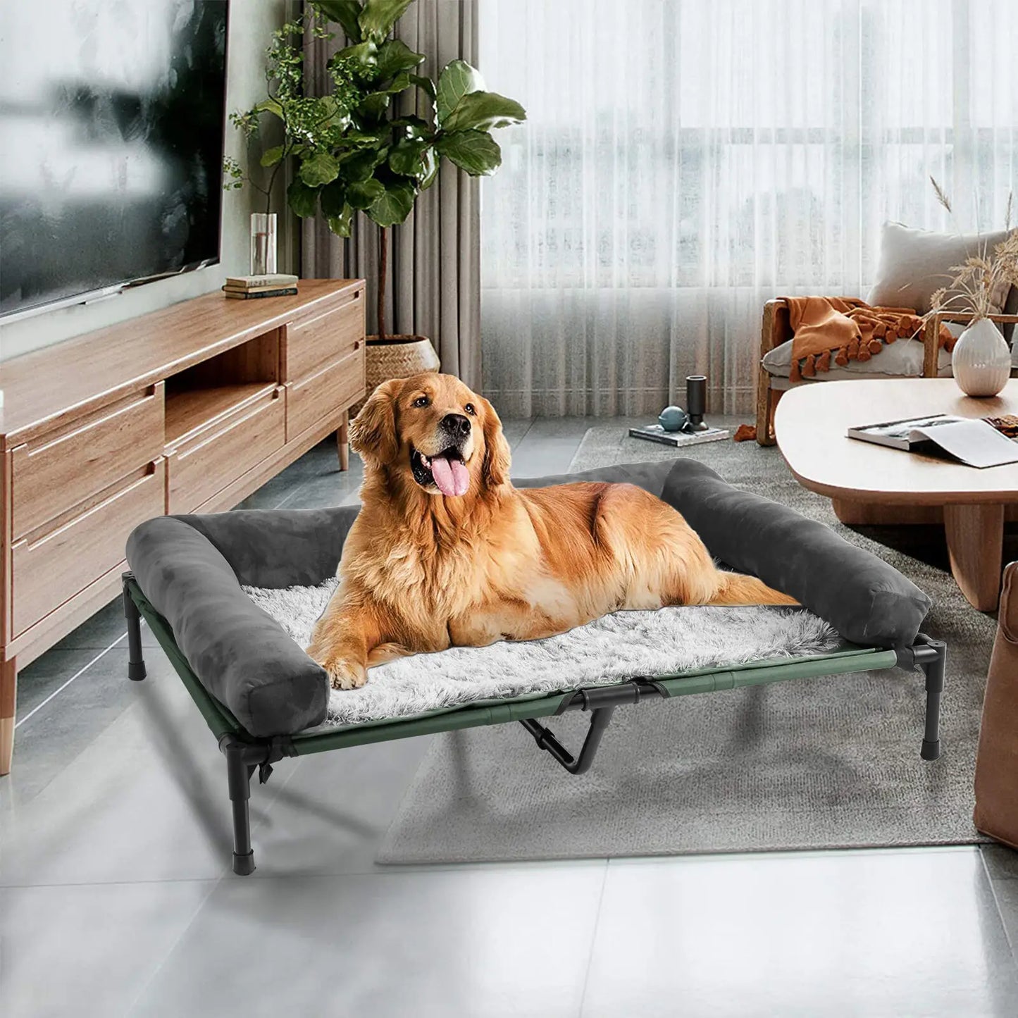 Cama elevada refrescante para perros, OLIVIO, para interior y exterior especial verano