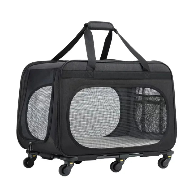 Transportín para perros, de gran capacidad, RONAL, con seis ruedas y mango retractil