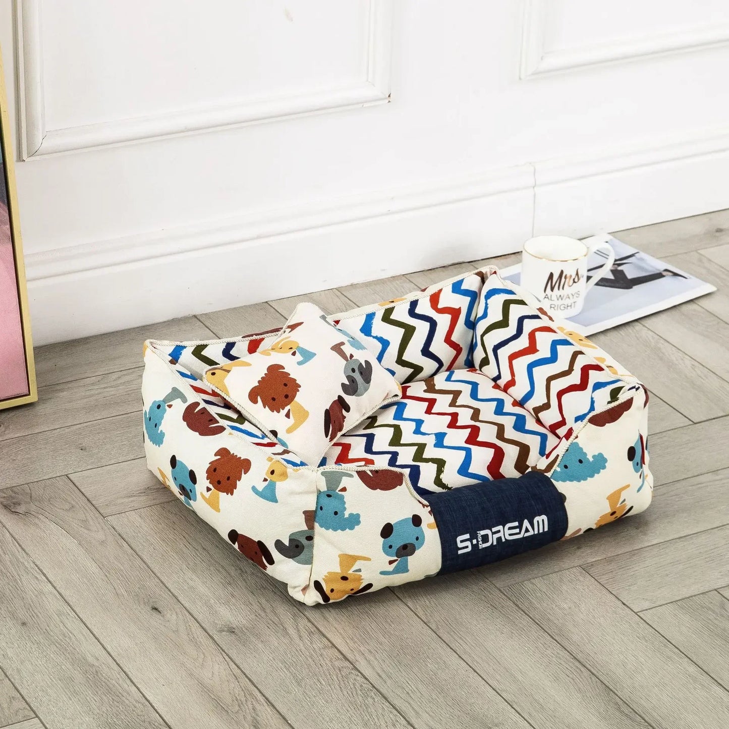 Cama para perros de diseño y alta calidad, ROMINA, desenfundable