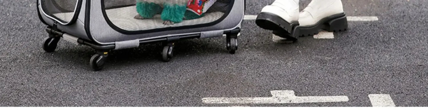 Transportín para perros, de gran capacidad, RONAL, con seis ruedas y mango retractil