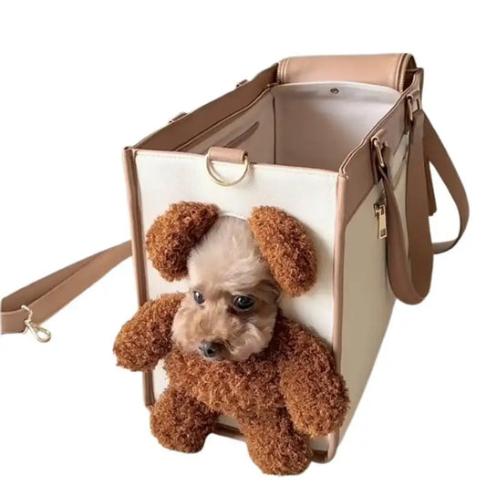 Bolso Transportín para perros con muñeco de oso , CANELA - Camadog