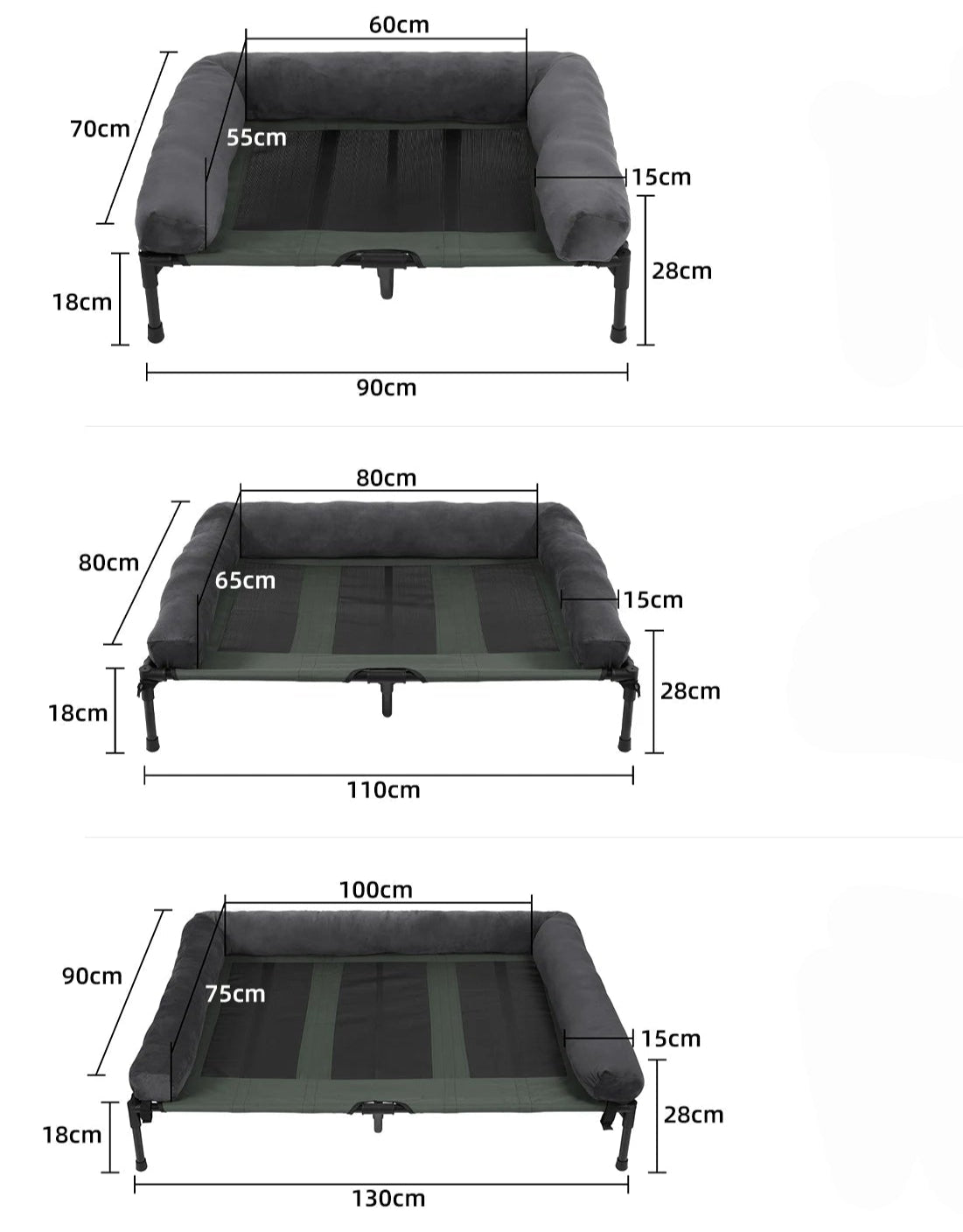 Cama elevada refrescante para perros, OLIVIO, para interior y exterior especial verano