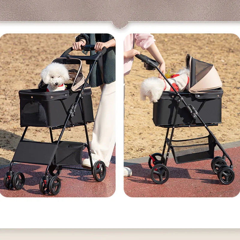 Carrito para perros plegable, NAXOS,  material de alta calidad, malla transpirable y tela OXfORD