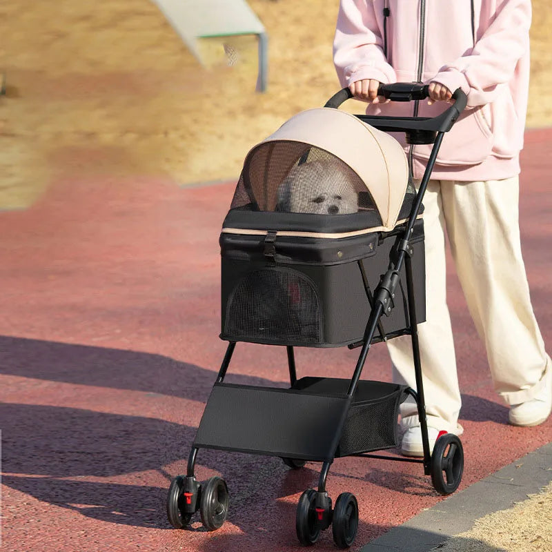 Carrito para perros plegable, NAXOS,  material de alta calidad, malla transpirable y tela OXfORD